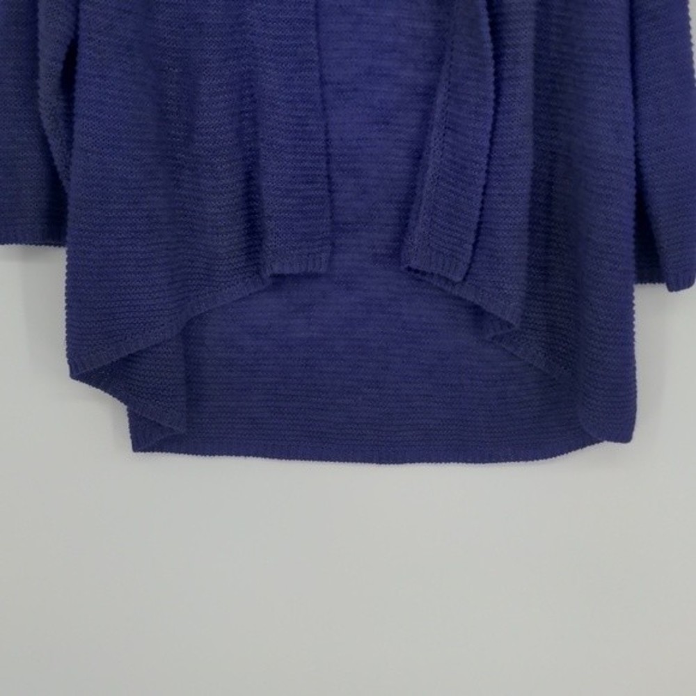 Chico's Women's Purple Linen Blend Cardigan Size Medium Open Front Short Length - Picture 7 of 12
